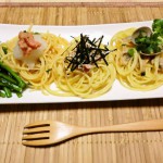 和風パスタ三種ヽ(^o^)丿　たらこ＋大根おろし＋しそ／ツナ＋梅＋カツオ！　 – つくばスゴイ1人暮ら しメシ特集！
