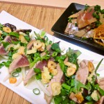 栄養満点！！カツオのヅケと塩たたき　ガーリックチップを乗せて – つくばスゴイ1人暮ら しメシ特集！