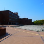 中央図書館前への道